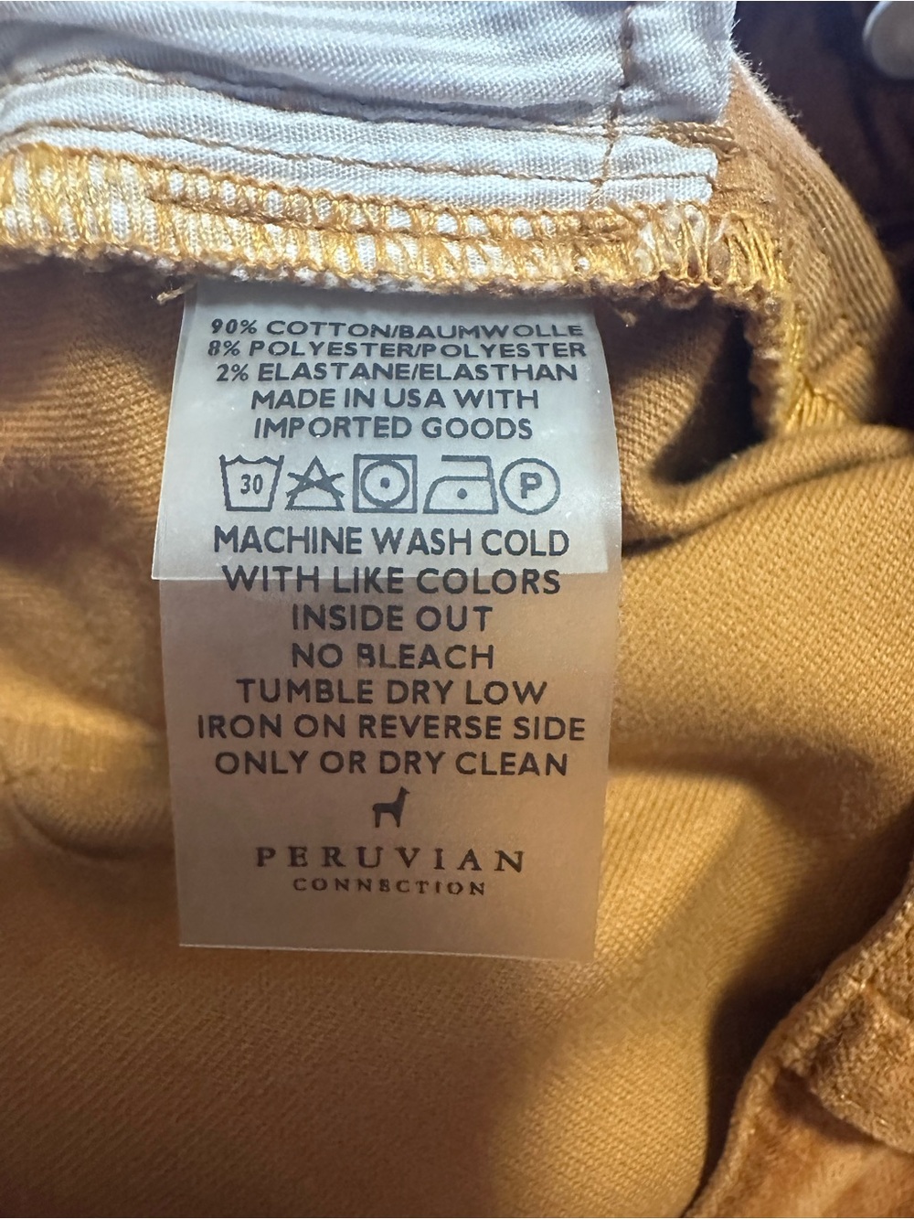 Peruvian connection velveteen straight leg pants in toffee brown size US 12 - Picture 4 of 8